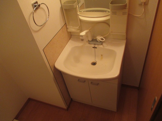 洗面設備　忙しい朝にうれしい洗髪洗面化粧台付です