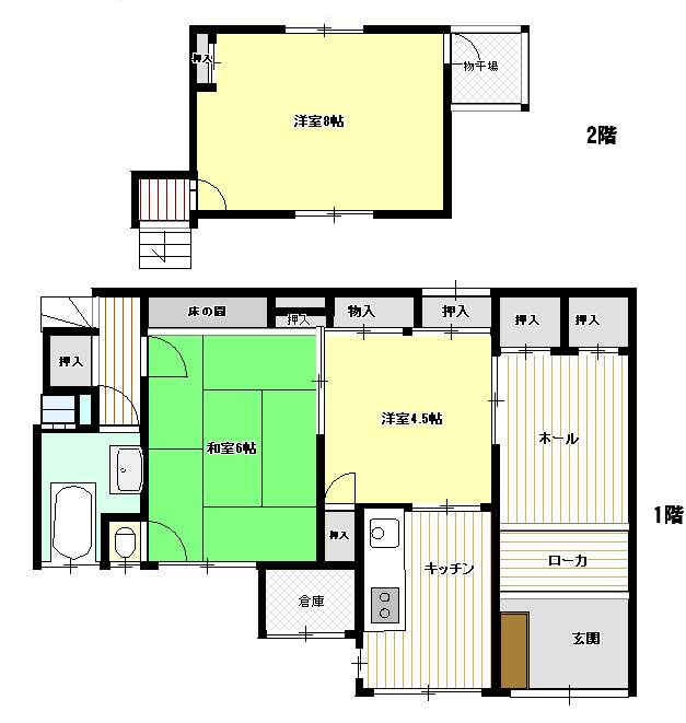 忠隈一戸建の間取り写真
