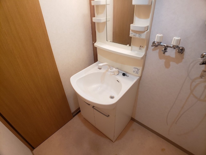 洗面設備　シャンプードレッサー。身支度はここでばっちりですね。