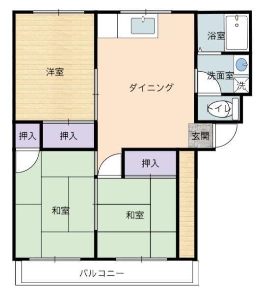 ＪＲ山陽本線 寺家駅 徒歩19分 2階建 築44年の間取り写真