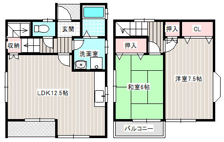 小沢渡町1347-18貸家の間取り写真