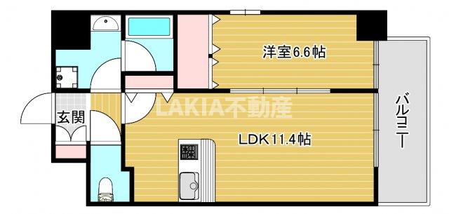 地下鉄長堀鶴見緑地線 長堀橋駅 徒歩2分 11階建 築4年の間取り写真