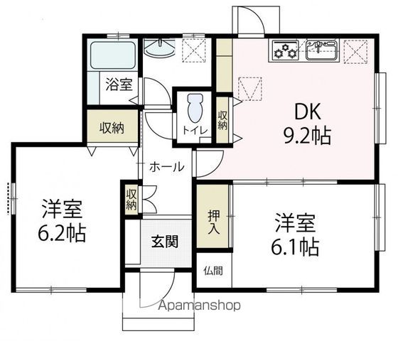 三春台貸家IIの間取り写真