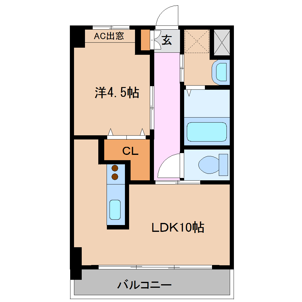 ＪＲ山陽本線 福山駅 徒歩8分 10階建 築17年の間取り写真