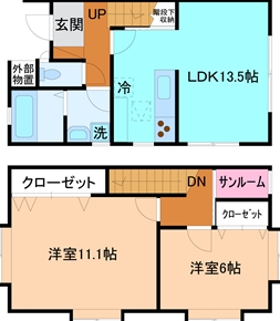 金沢市有松のアパートの間取り