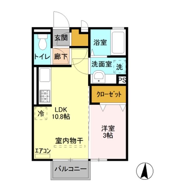 前橋市北代田町のアパートの間取り