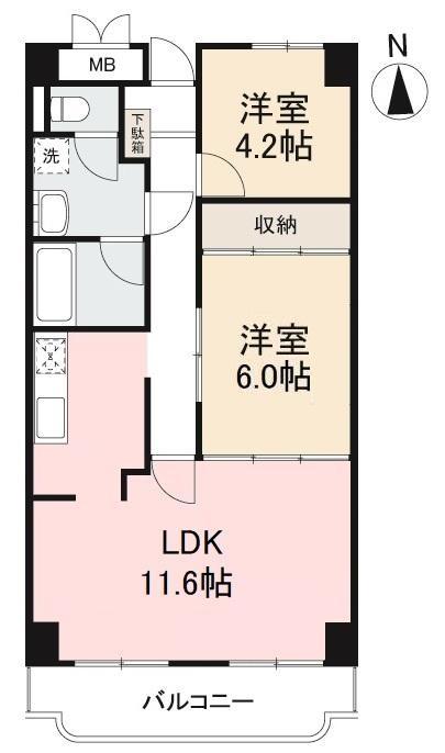 高松市松縄町のマンションの間取り