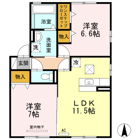 カーサ　ルースＴ　Aの間取り