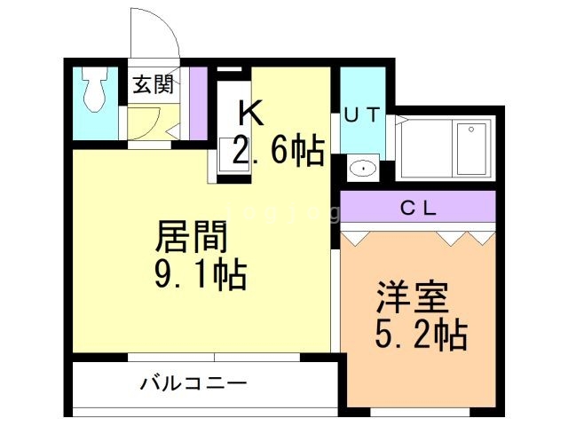 釧路市旭町のマンションの間取り