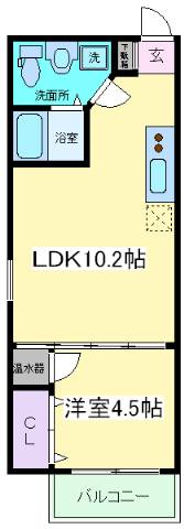 大阪市住吉区大領のアパートの間取り