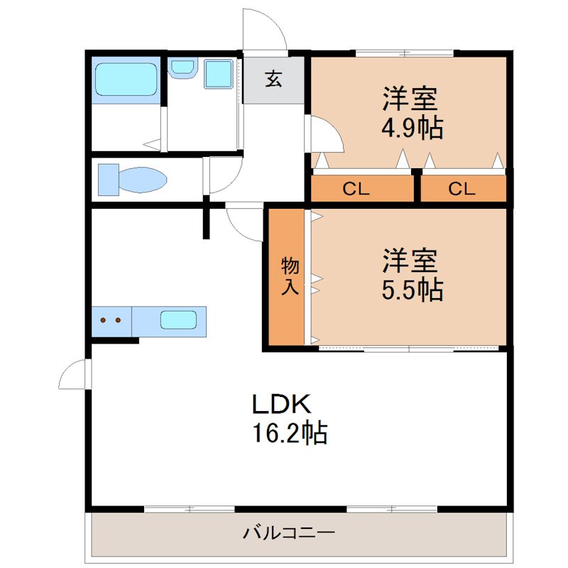 グリュックＨＩＲＡＴＡの間取り