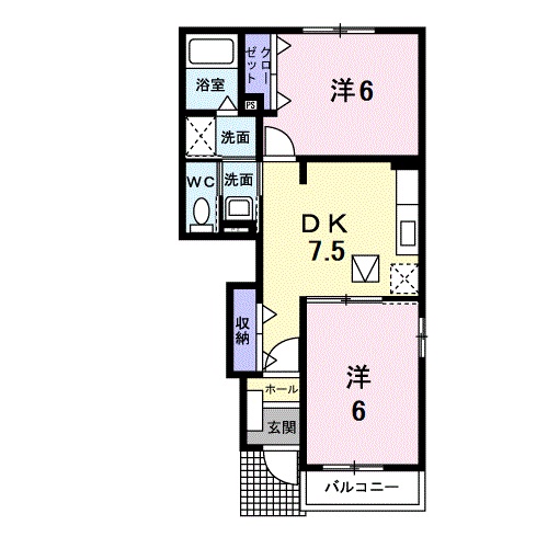 府中市高木町のアパートの間取り