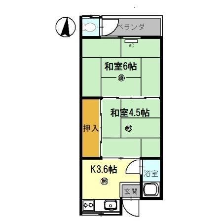 和歌山市手平のアパートの間取り