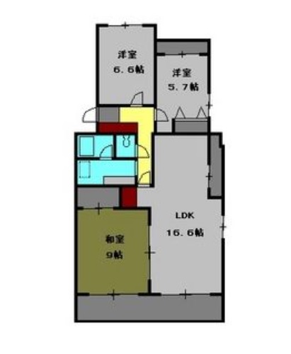 名古屋市瑞穂区密柑山町のマンションの間取り