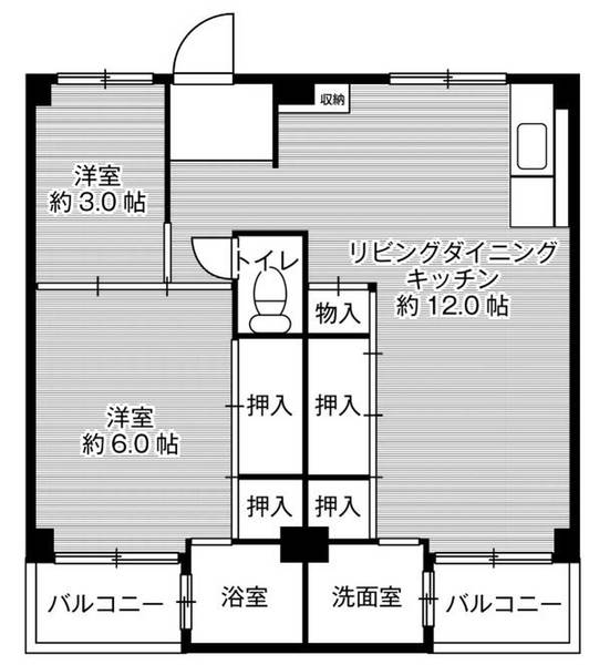 【ビレッジハウス見瀬1号棟の間取り】