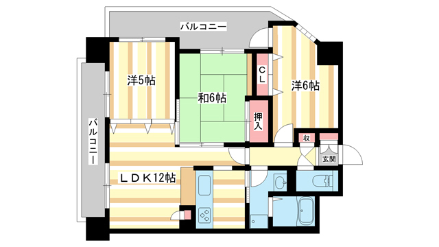 大和郡山市筒井町のマンションの間取り