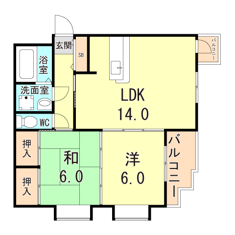 明石市立石のマンションの間取り