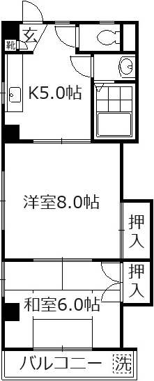 吉川市高富のマンションの間取り