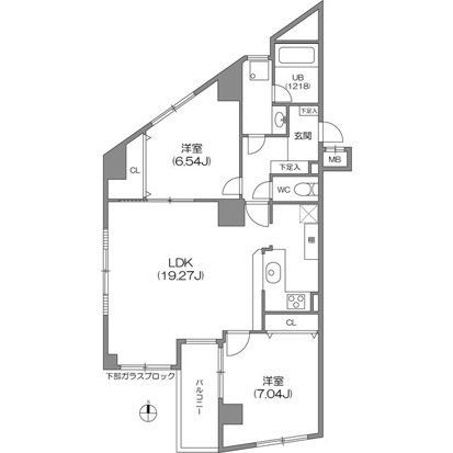 新宿区下落合のマンションの間取り