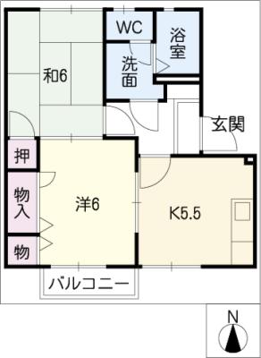 メルベール阿倉川Ｅの間取り