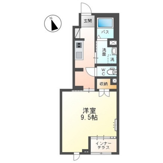 郡山市安積町日出山のアパートの間取り