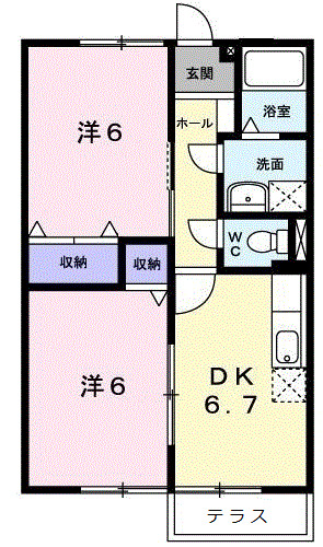 フラワーヒルズ　Ｂの間取り