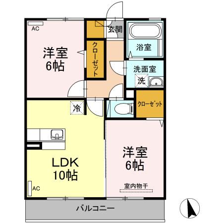 山形市嶋南のアパートの間取り