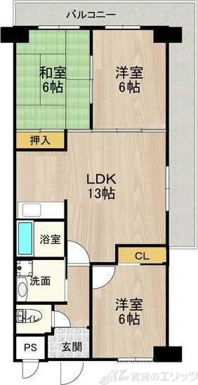 エクセレント千里丘の間取り