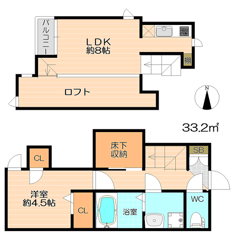 ＣＢ福津リエットの間取り