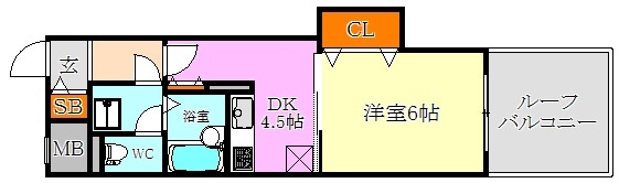 神戸市須磨区行幸町のマンションの間取り