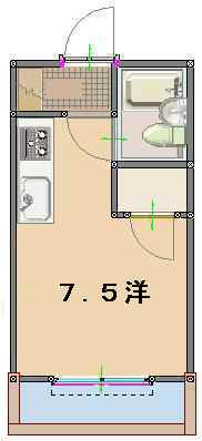 高知市寿町のマンションの間取り