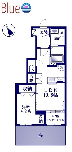 茅ヶ崎市富士見町のアパートの間取り