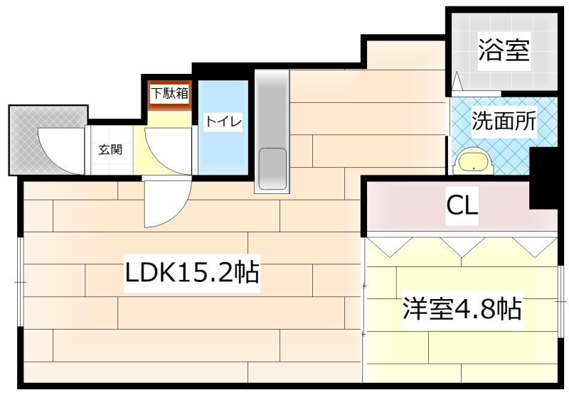 岩見沢市六条西のアパートの間取り