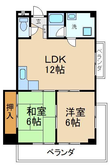 エルベ楠葉コートの間取り