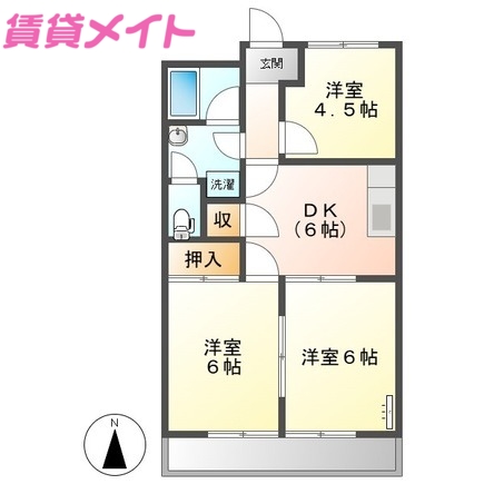 伊勢市楠部町のアパートの間取り