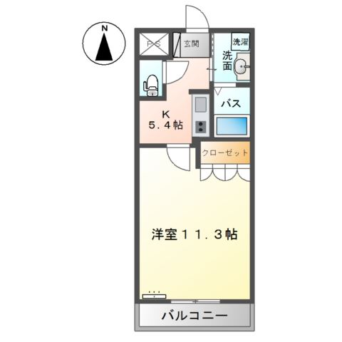 鳥取市安長のアパートの間取り