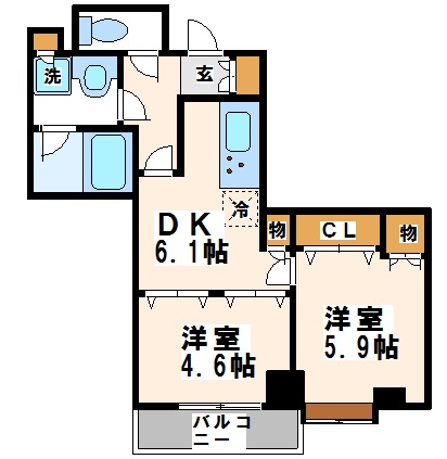 世田谷区松原のマンションの間取り