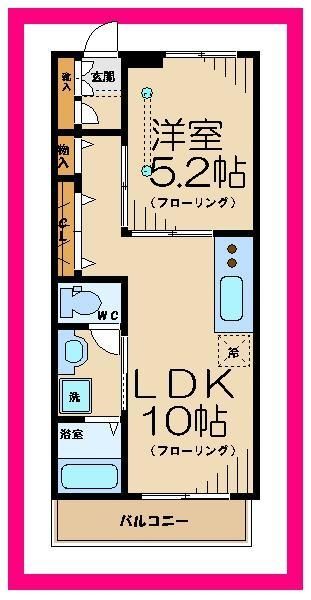 府中市寿町のアパートの間取り