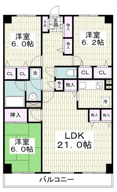 横浜市旭区善部町のマンションの間取り