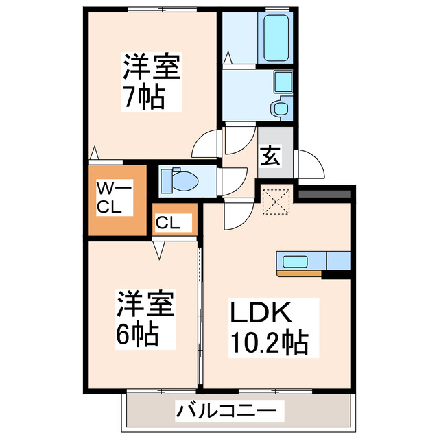 熊本市南区薄場のマンションの間取り