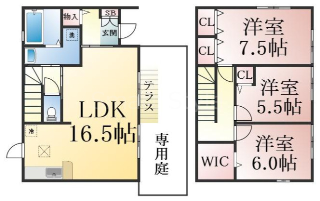 【多井畑南町戸建D棟の間取り】