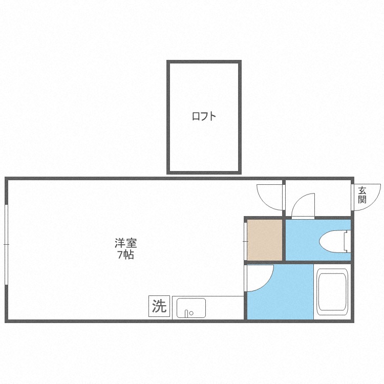 札幌市東区北七条東のアパートの間取り