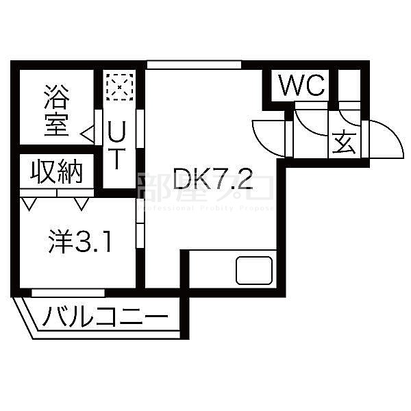 札幌市西区八軒二条西のマンションの間取り