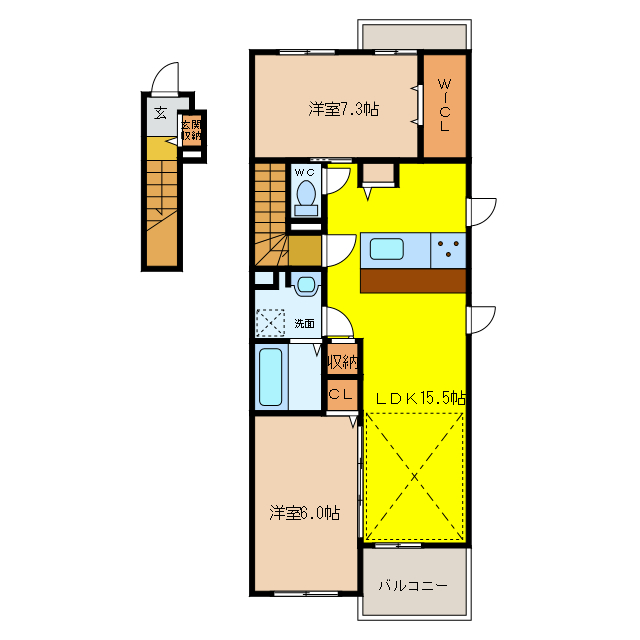 大垣市本今のアパートの間取り