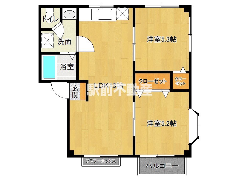 三潴郡大木町大字上木佐木のアパートの間取り