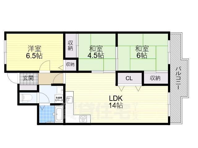 茨木市白川のマンションの間取り