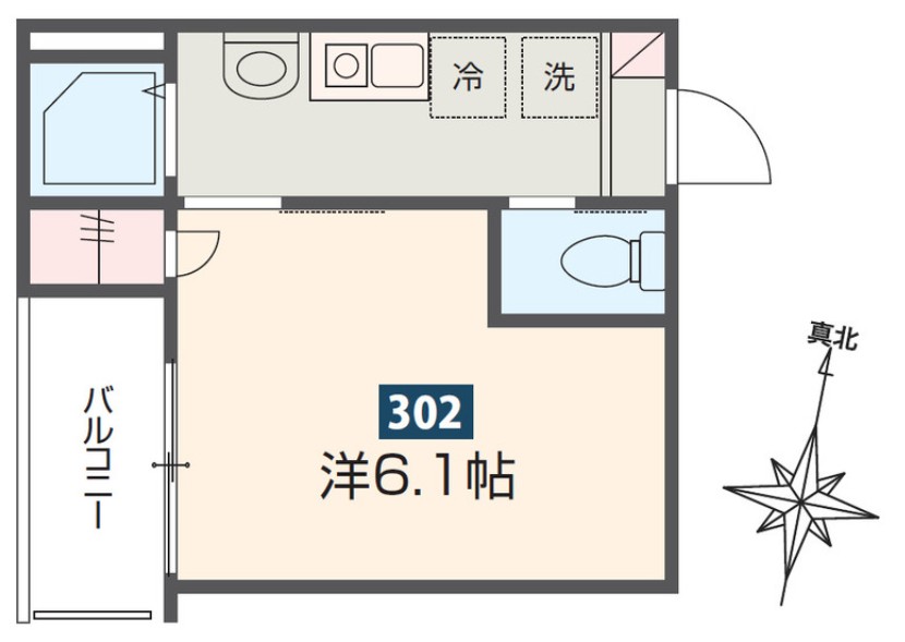 相模原市中央区富士見のアパートの間取り