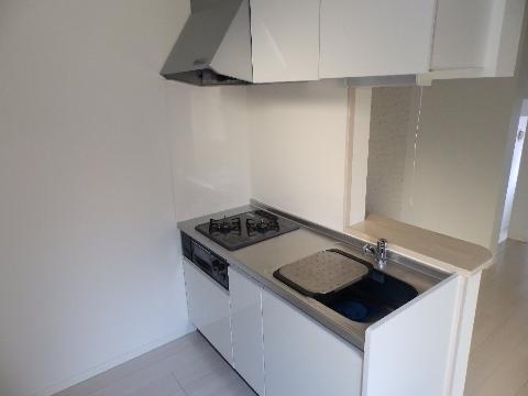 キッチン　２口ガスコンロとグリル付