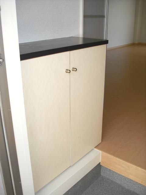 玄関　下駄箱もあって便利ですね。