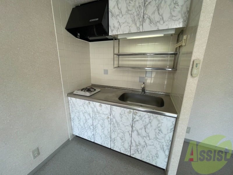 キッチン　キッチンはシックなデザインでした。洗い場も大きい。